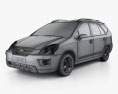 Kia Carens 2010 3d model wire render