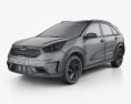 Kia Niro hybrid 2019 3d model wire render