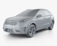 Kia Niro hybrid 2019 3d model clay render
