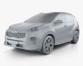 Kia Sportage GT-Line with HQ interior 2019 3d model clay render