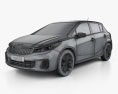 Kia Forte 5-door hatchback 2020 3d model wire render