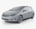 Kia K3 5-door hatchback 2019 3d model clay render