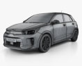 Kia Rio 5-door hatchback 2020 3d model wire render