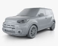 Kia Soul Turbo 2019 3d model clay render
