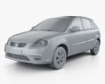 Kia Rio JB hatchback 2011 3d model clay render