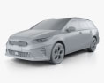 Kia Ceed sportswagon 2021 3d model clay render