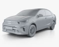 Kia Pegas 2021 3d model clay render