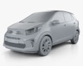 Kia Picanto Comfort Plus 2021 3d model clay render