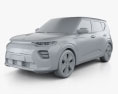 Kia Soul EV 2022 3d model clay render