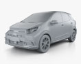 Kia Picanto X-Line 2022 3D-Modell clay render