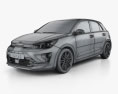 Kia Rio hatchback 2022 3d model wire render