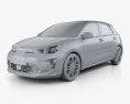 Kia Rio hatchback 2022 3d model clay render