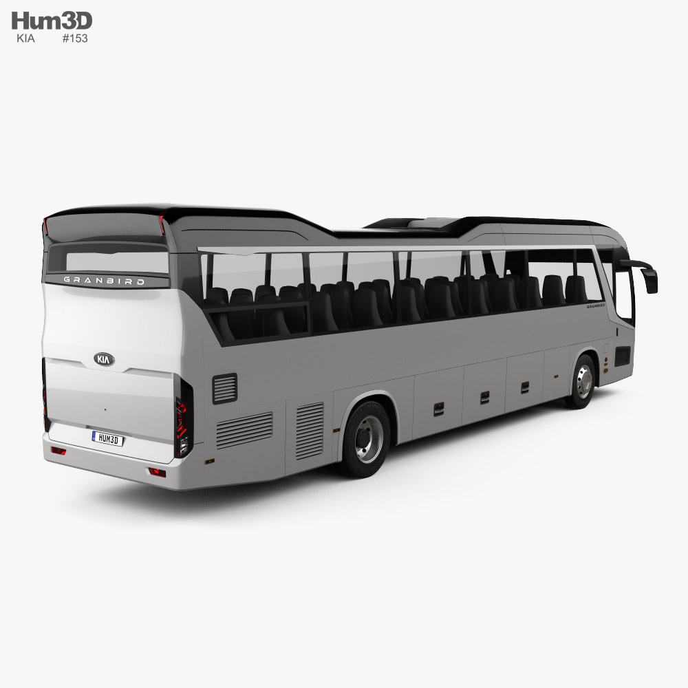 Kia Granbird Autobus 2021 Modèle 3d vue arrière