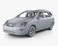 Kia Carens with HQ interior 2010 3d model clay render