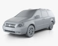Kia Sedona LWB EX 2013 3D-Modell clay render