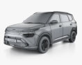 Kia Carens 2021 3d model wire render