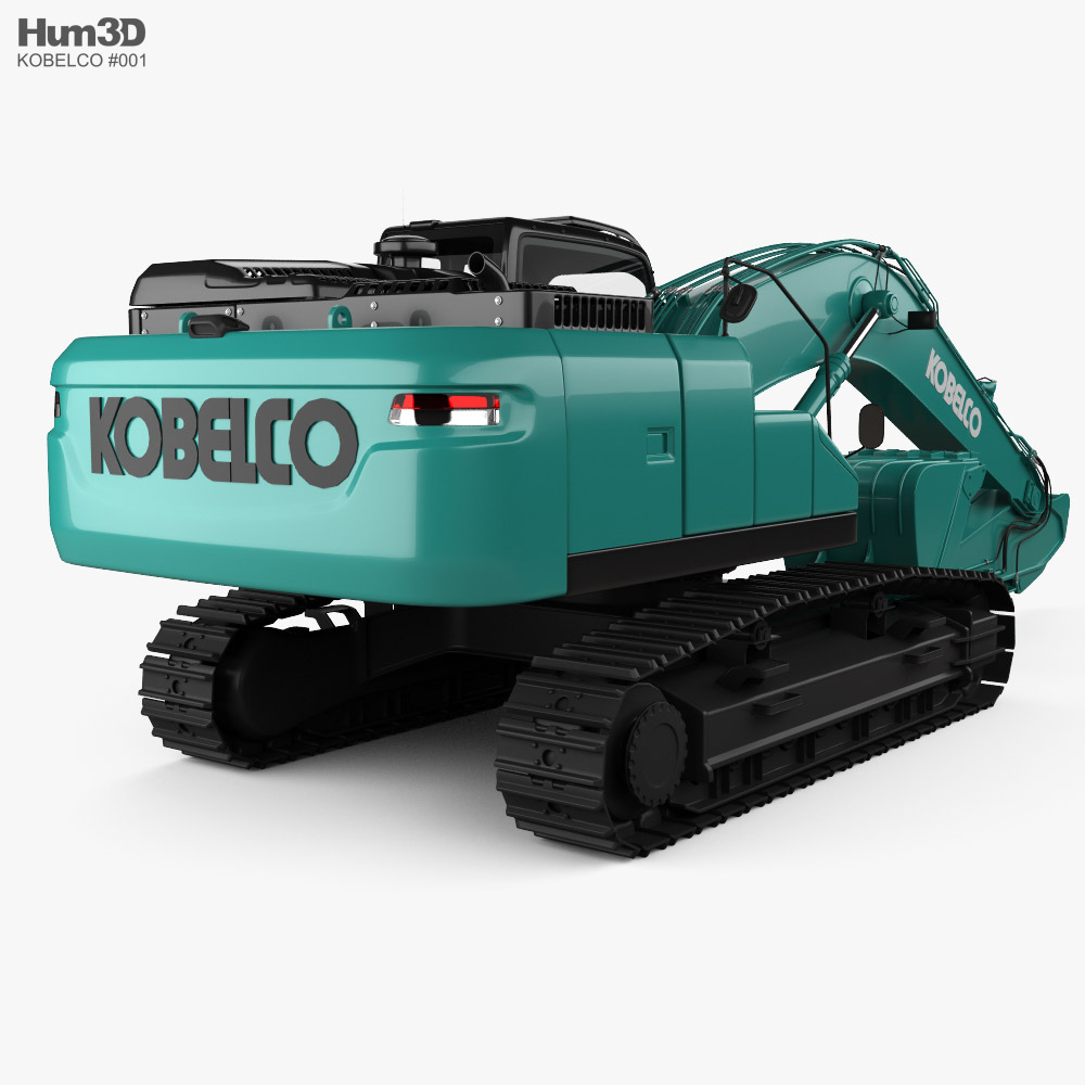 Kobelco SK300LC 挖土機 2020 3D模型 后视图