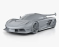 Koenigsegg Jesko 2022 3d model clay render