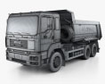 KrAZ C26.2M Tipper Truck 2016 3d model wire render