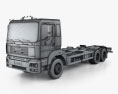 KrAZ 6511 底盘驾驶室卡车 2014 3D模型 wire render