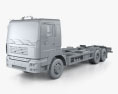 KrAZ 6511 Chassis Truck 2014 3d model clay render