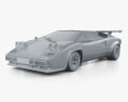 Lamborghini Countach 5000 QV 1985 3d model clay render