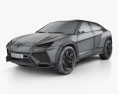 Lamborghini Urus 2014 3d model wire render