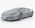 Lamborghini Huracan 2017 3D模型 clay render
