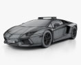 Lamborghini Aventador Police Dubai 2016 3d model wire render