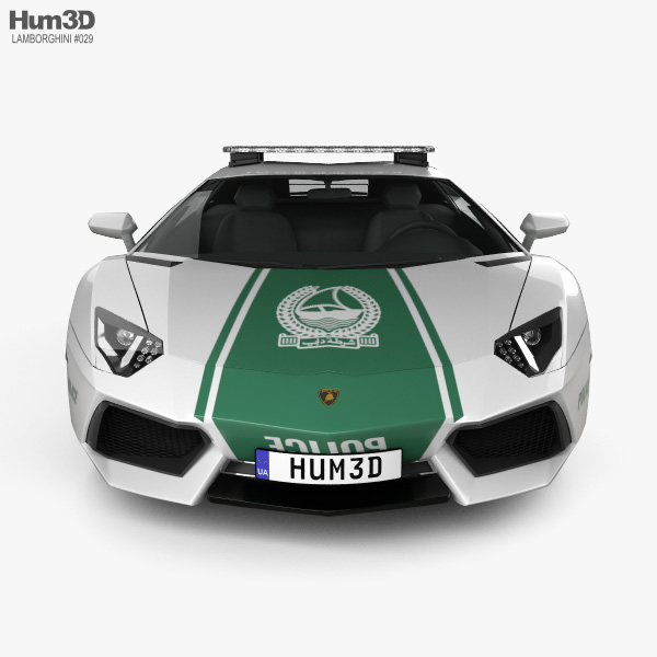 Lamborghini Aventador Police Dubai 2016 3D model - Vehicles on Hum3D