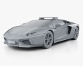 Lamborghini Aventador Police Dubai 2016 3d model clay render
