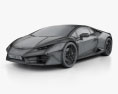 Lamborghini Huracan LP 580-2 2018 3D 모델  wire render