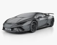Lamborghini Huracan Performante 2020 3d model wire render