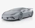 Lamborghini Huracan Performante 2020 3Dモデル clay render