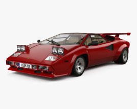 Lamborghini Countach 5000 QV 带内饰 1985 3D模型