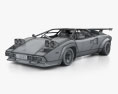 Lamborghini Countach 5000 QV з детальним інтер'єром 1985 3D модель wire render