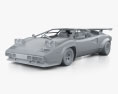 Lamborghini Countach 5000 QV з детальним інтер'єром 1985 3D модель clay render