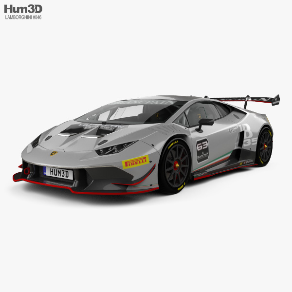 Lamborghini Huracan Super Trofeo com interior 2014 Modelo 3d