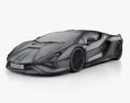 Lamborghini Sian 2022 3D 모델  wire render