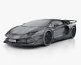 Lamborghini Aventador SVJ coupe 2020 3d model wire render