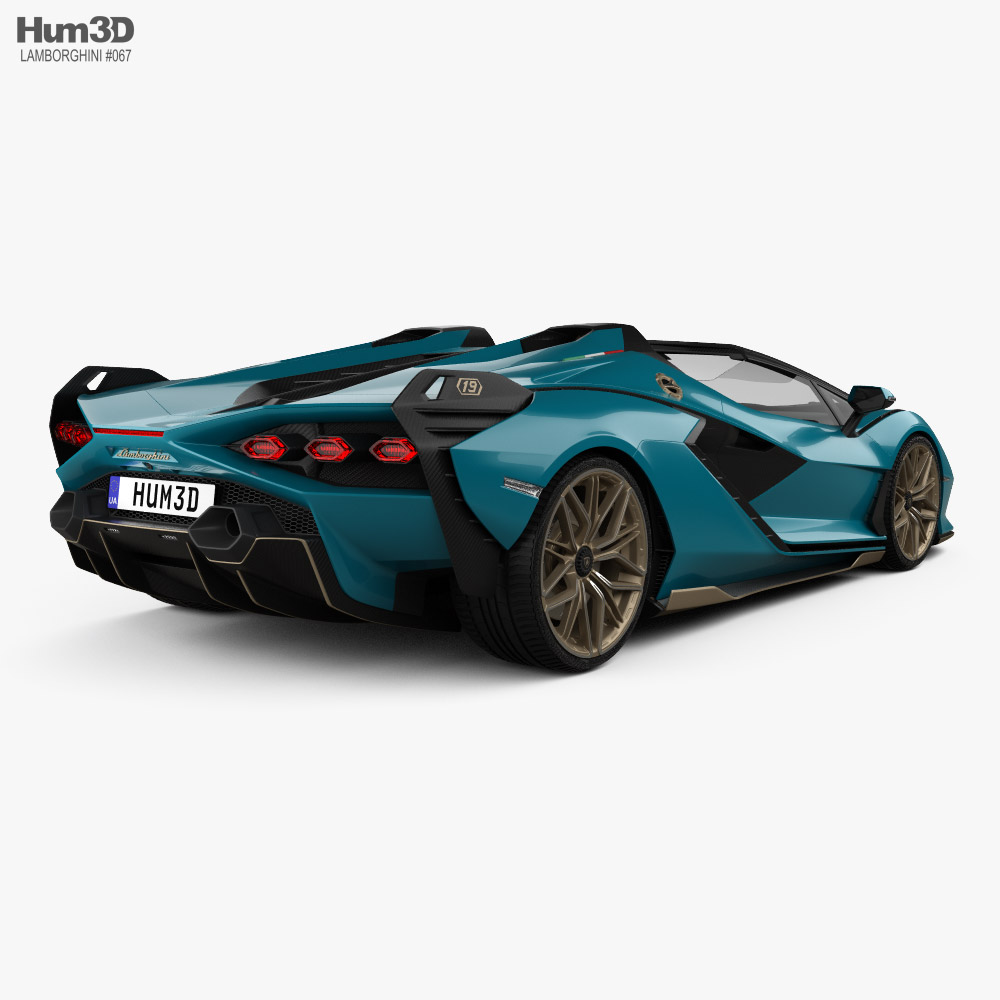 Lamborghini Sian Roadster 2022 Modelo 3D vista trasera