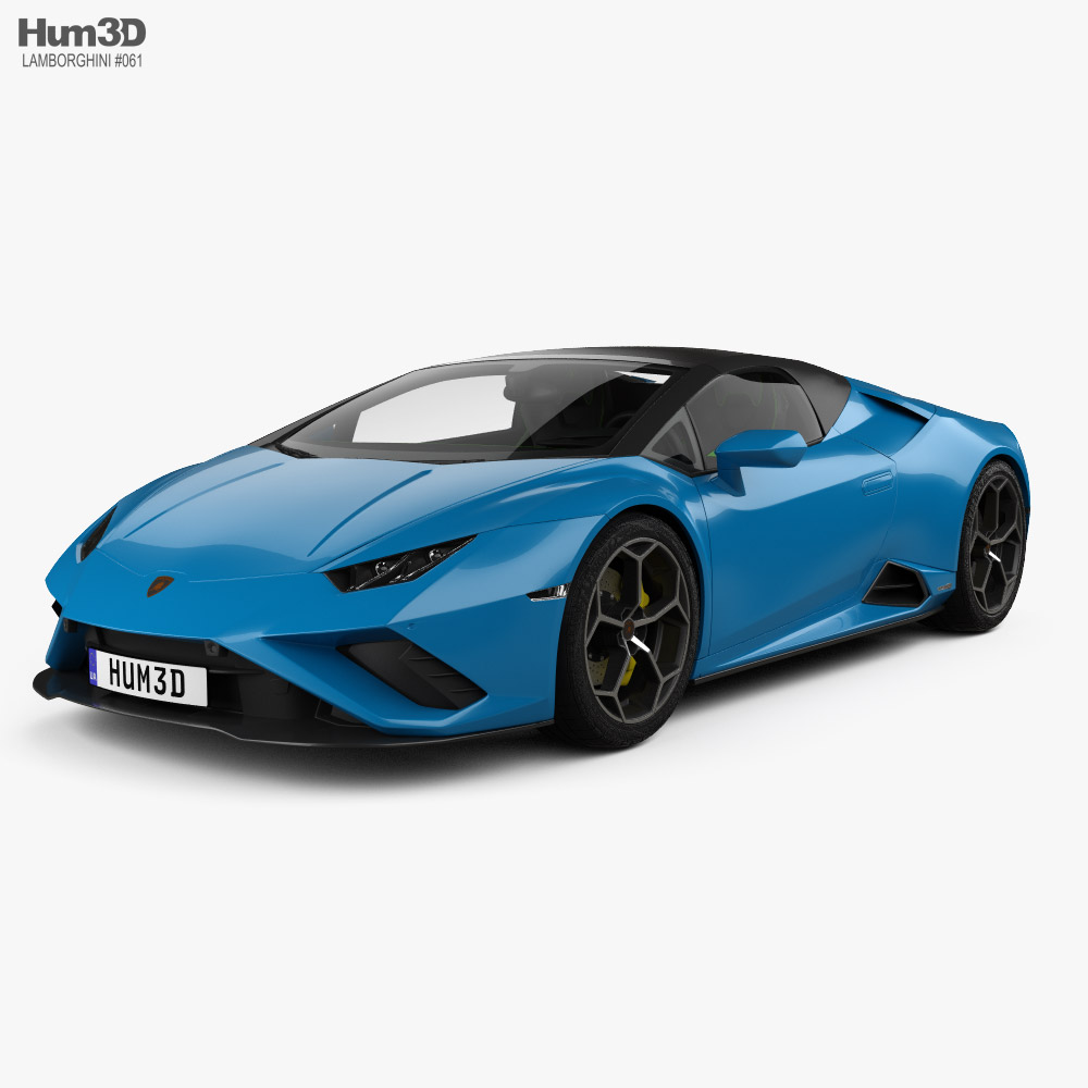 Lamborghini Huracan EVO RWD Spyder con interni 2020 Modello 3D