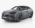 Lamborghini Urus mit Innenraum und Motor 2019 3D-Modell wire render
