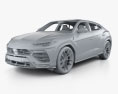 Lamborghini Urus mit Innenraum und Motor 2019 3D-Modell clay render