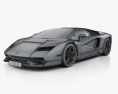 Lamborghini Countach (LPI 800-4) 2022 3D模型 wire render