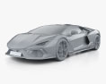 Lamborghini Revuelto 2024 3d model clay render