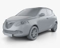 Lancia Ypsilon 2014 3d model clay render