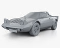 Lancia Stratos 1974 3D-Modell clay render
