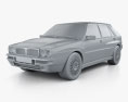 Lancia Delta Integrale 1994 3d model clay render