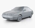 Lancia Kappa coupe 2000 3d model clay render